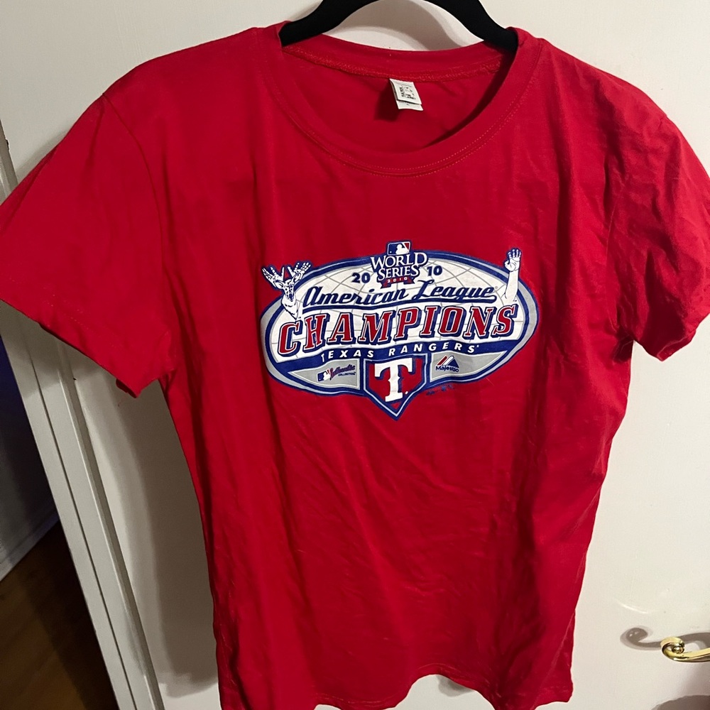 🖤 XL Texas Rangers Tultex Red  Jersey T-Shirt 2010 American League